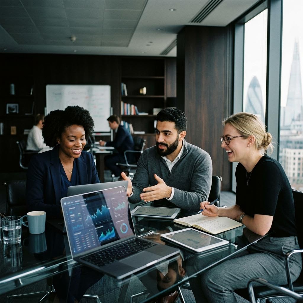 Fintech-Analysten bei der Modellüberprüfung